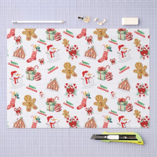 Kerstnaadloos patroon tissuepapier (Craft)