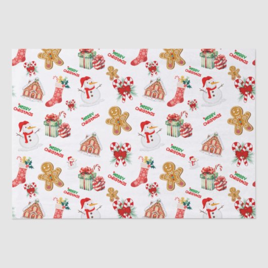 Kerstnaadloos patroon tissuepapier (Voorkant)