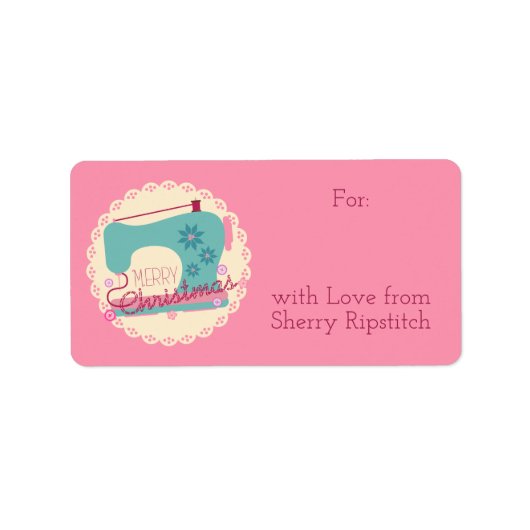 kerstnaaimachines die handgeschenken naaien etiket (Voorkant)