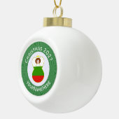 kerstnaam Bulgaarse vlag: Jaar Keramische Bal Ornament (Rechts)
