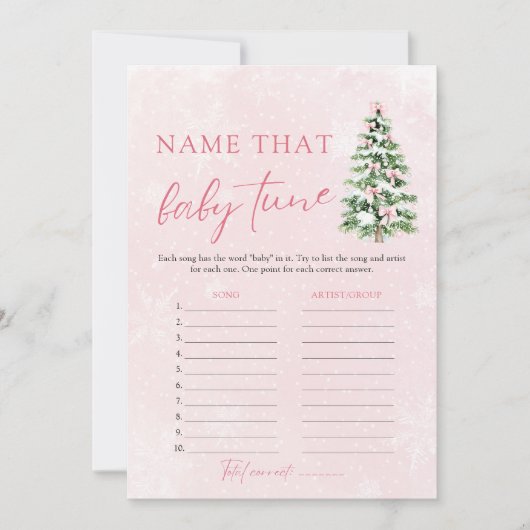 Kerstnaam dat Baby Tune Baby shower spel Kaart (Voorkant)