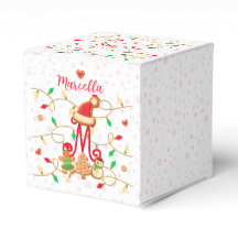 Kerstnaam Monogram Custom Gingerbread Rood