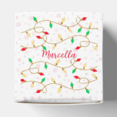 Kerstnaam Monogram Custom Gingerbread Rood Bedankdoosjes (Bovenkant)