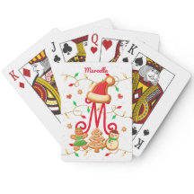 Kerstnaam Monogram Custom Gingerbread Rood