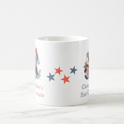 Kerstnaam Penguin Grey Hot Chocolate mok (Center)