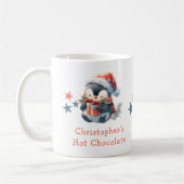 Kerstnaam Penguin Grey Hot Chocolate mok (Links)