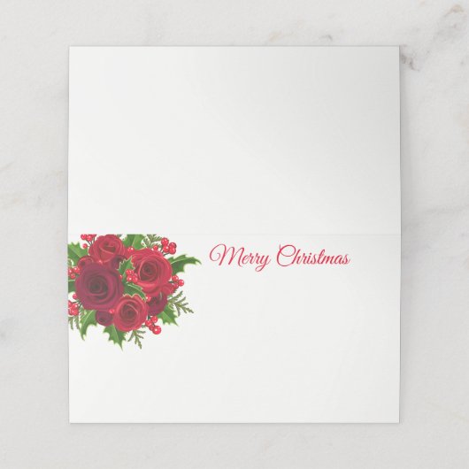 kerstnaam Plaats kaart rode rozen Plaatskaartje (Buitenkant ongevouwen)