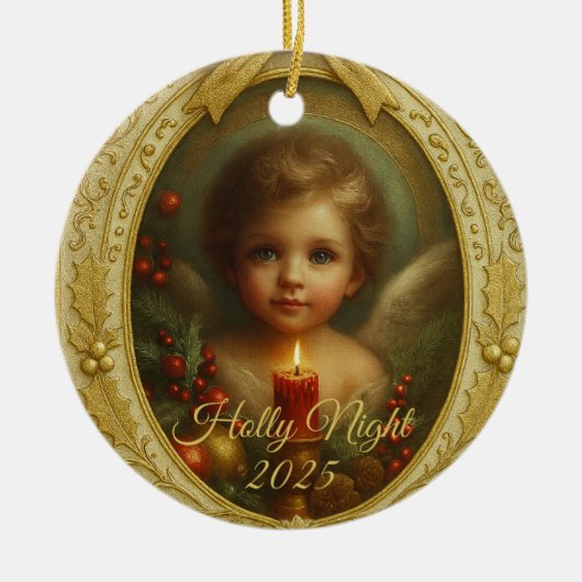 Kerstnacht 2025 – Engel Aandenken Ornament (Voorkant)