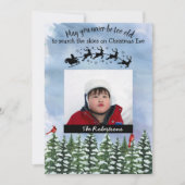 Kerstnacht Aquarel Foto Kerstkaart (Voorkant)