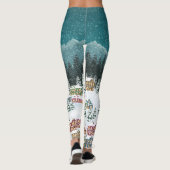 Kerstnacht - Berg stadslandschap Leggings (Achterkant)
