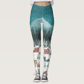 Kerstnacht - Berg stadslandschap Leggings (Voorkant)