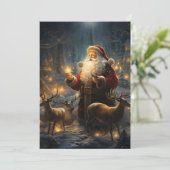 Kerstnacht Besneeuwd Bos Aankondiging (Staand voorkant)