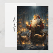 Kerstnacht Besneeuwd Bos Aankondiging (Voorkant / Achterkant)