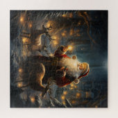 Kerstnacht Besneeuwd Bos Legpuzzel (Horizontaal)