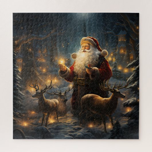 Kerstnacht Besneeuwd Bos Legpuzzel (Verticaal)