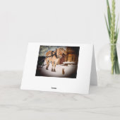 Kerstnacht boerderij paard feestdagen kaart (Achterkant)