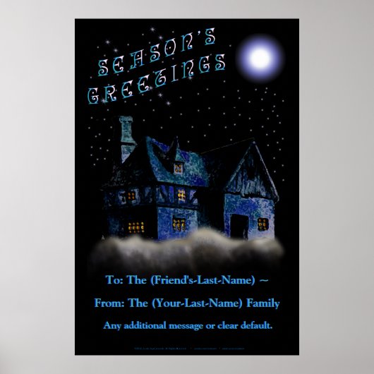 Kerstnacht deur-grootte groet - gepersonaliseerd poster (Voorkant)