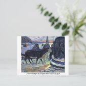 Kerstnacht door Eugene Henri Paul Gauguin Feestdagenkaart (Staand voorkant)
