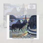 Kerstnacht door Eugene Henri Paul Gauguin Feestdagenkaart (Voorkant / Achterkant)