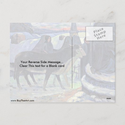 Kerstnacht door Eugene Henri Paul Gauguin Feestdagenkaart (Achterkant)
