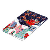 Kerstnacht Dorps Kerstkaart Magneet (Linkerzijde)