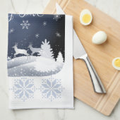 Kerstnacht Fairy Tale Fantasy Snowy Forest Po Theedoek (Quarter Fold)