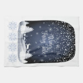 Kerstnacht Fairy Tale Fantasy Snowy Forest Po Theedoek (Horizontaal)