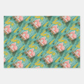 Kerstnacht Finse hutten, bomen en schieten Inpakpapier Vel (Voorkant)