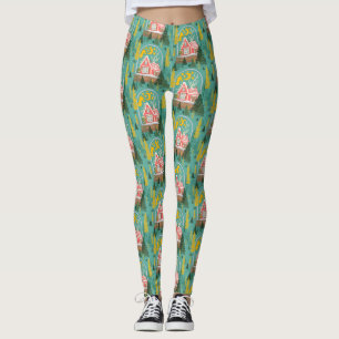 Kerstnacht Finse hutten, bomen en schieten Leggings