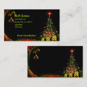 Kerstnacht groene set visitekaartje (Voorkant / Achterkant)