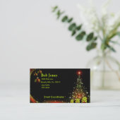 Kerstnacht groene set visitekaartje (Staand voorkant)