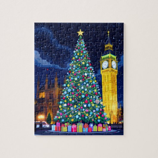 Kerstnacht in Londen Legpuzzel (Verticaal)