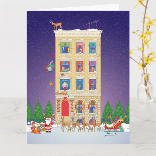 Kerstnacht Kaart (Gele Bloem)