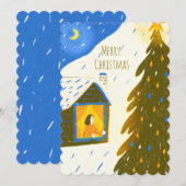 Kerstnacht Kerstmis Feestdagenkaart (Voorkant / Achterkant)