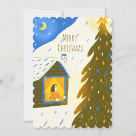 Kerstnacht Kerstmis Feestdagenkaart