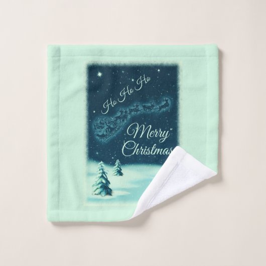 Kerstnacht kerstmis kerstmis voor de kerstman bad handdoek (Wasdoekje)