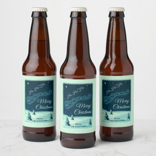 Kerstnacht kerstmis kerstmis voor de kerstman bier etiket (Flessen)