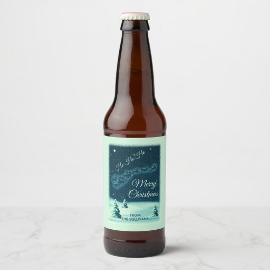 Kerstnacht kerstmis kerstmis voor de kerstman bier etiket (Voorkant)