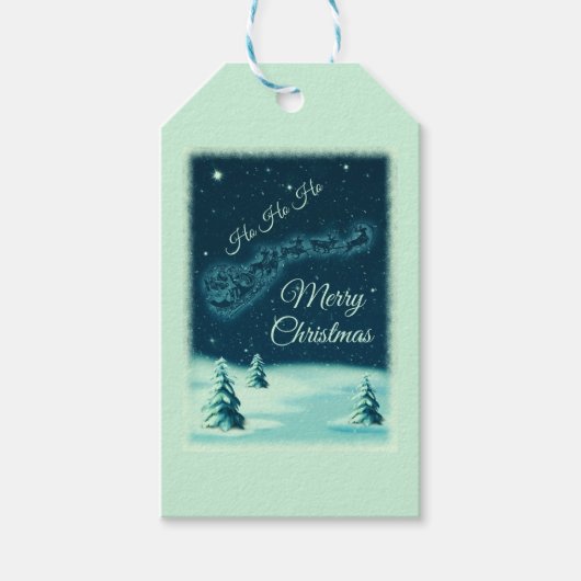 Kerstnacht kerstmis kerstmis voor de kerstman cadeaulabel (Voorkant)