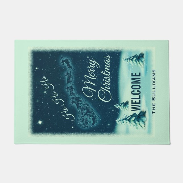 Kerstnacht kerstmis kerstmis voor de kerstman deurmat (Voorkant)