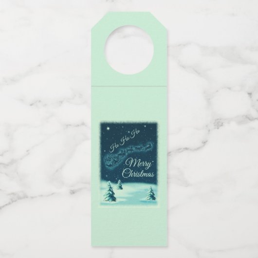 Kerstnacht kerstmis kerstmis voor de kerstman flessenhanger (Voorkant)