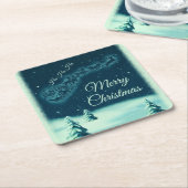 Kerstnacht kerstmis kerstmis voor de kerstman kartonnen onderzetters (Schuin)