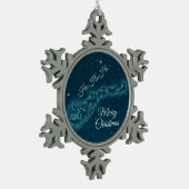 Kerstnacht kerstmis kerstmis voor de kerstman tin sneeuwvlok ornament (Links)