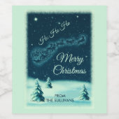 Kerstnacht kerstmis kerstmis voor de kerstman wijn etiket (Enkel label)