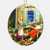 Kerstnacht Kerstmis met Kerstmis Keramisch Ornament (Links)