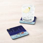 Kerstnacht kerstreis bier onderzetter (Rechterzijde)