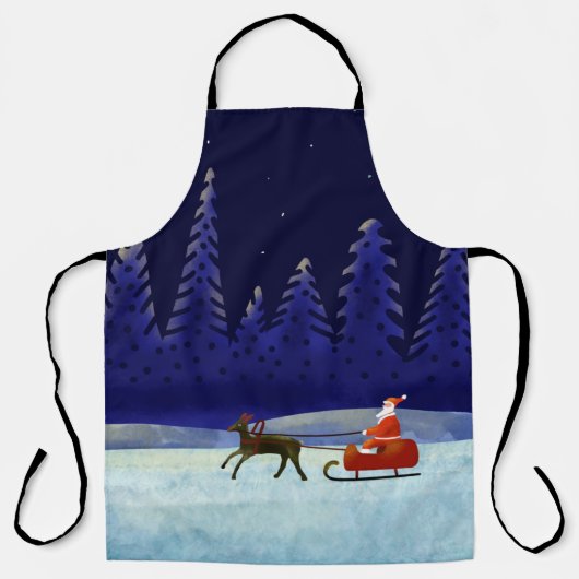 Kerstnacht kerstreis schort (Voorkant)