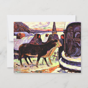 Kerstnacht, kunstschilderij van Gauguin Briefkaart