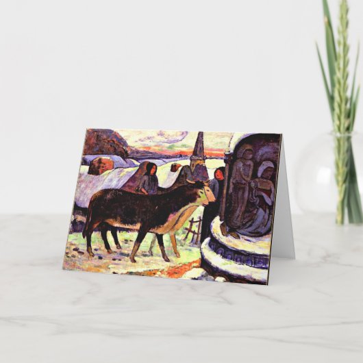 Kerstnacht, kunstschilderij van Gauguin Kaart (Voorkant)