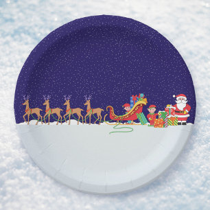 Kerstnacht Papieren Borden Bordje